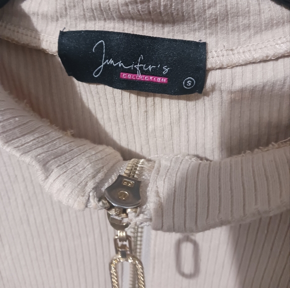 Women zip gold beige stretchable sleveless  top bodysuit - Picture 8 of 9